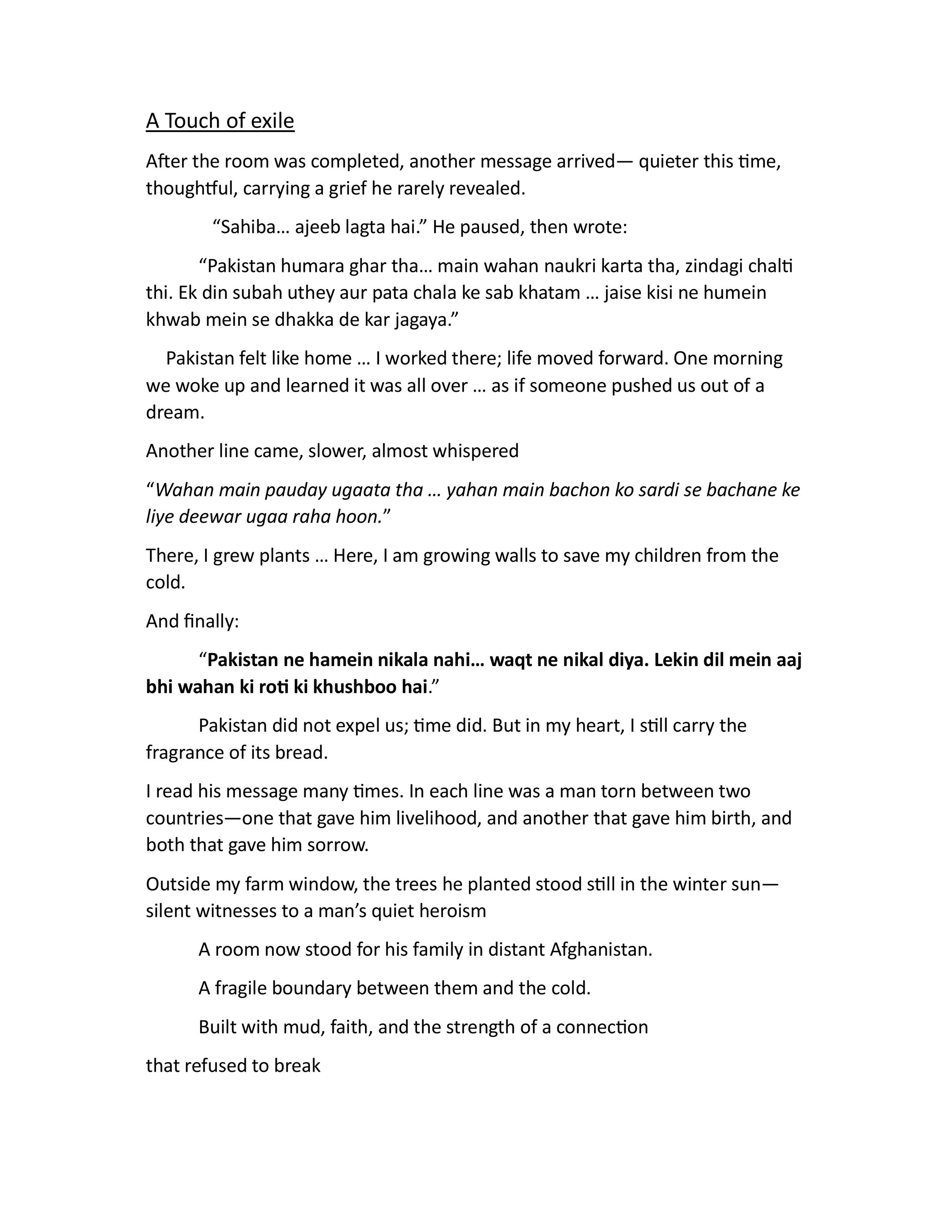 Manuscript before professional interior formatting